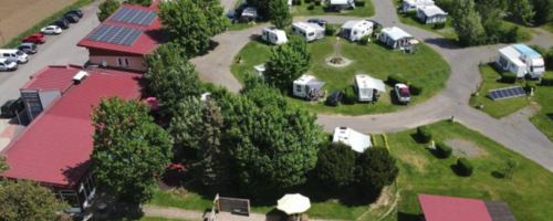 Campingplatz Bairisch Kölldorf von oben mit Pool